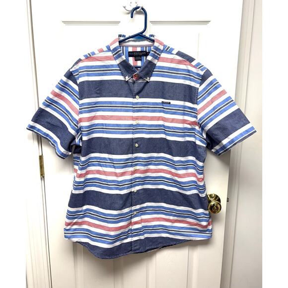 U.S. Polo Assn. Short Sleeve Button Down, Red White Blue Stripe, Men's Size XXL - Picture 1 of 4